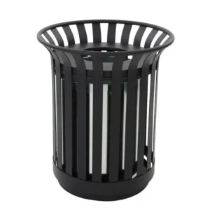 corbeille d'extérieur en métal noir 69 l
