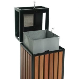 poubelle extérieur bois avec cendrier