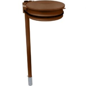 support sac poubelle avec couvercle monoflux sur poteau à sceller