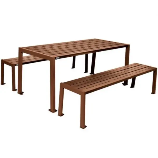 table de pique nique en acier 8 places