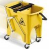 seau de lavage bi bacs avec presse actionnable par pédale tts