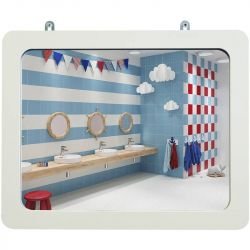 miroir incassable cadre blanc 10 mm