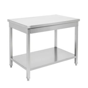 table inox avec dosseret et étagère 700 mm table inox avec dosseret et étagère 700 mm