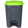 Poubelle grise couvercle vert HACCP