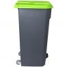 Poubelle de tri grise - couvercle vert - Delcourt