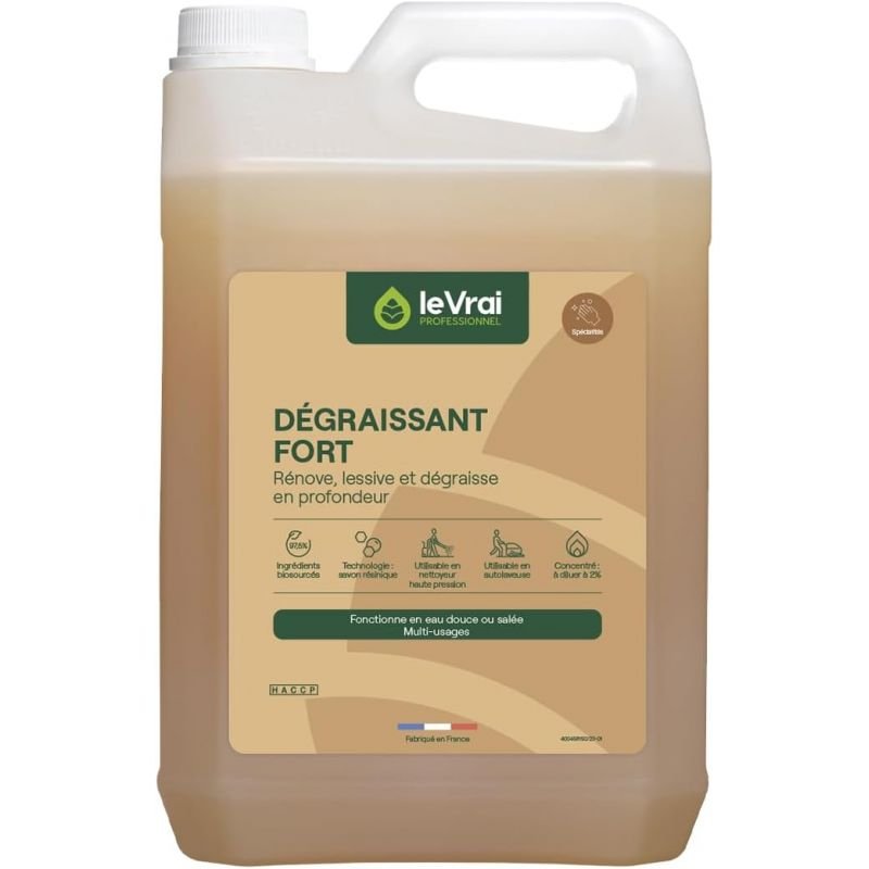 produit nettoyant dégraissant concentré sols industriels Le Vrai - bidon de 5 L