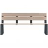 Banc public effet bois chêne clair et acier gris anthracite Ballade Extreme