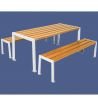 Table de pique-nique en bois chêne et acier