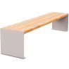 Banquette publique bois lasuré chêne clair et acier 180 cm KUB gris