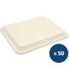Couvercle plateau repas fibre de canne 5 compartiments x50