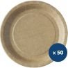 Assiette jetable kraft biodégradable x50