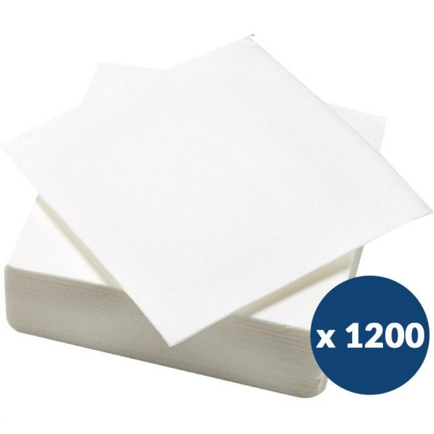 Serviette papier gaufré 38 x 38 cm x1200 Blanc