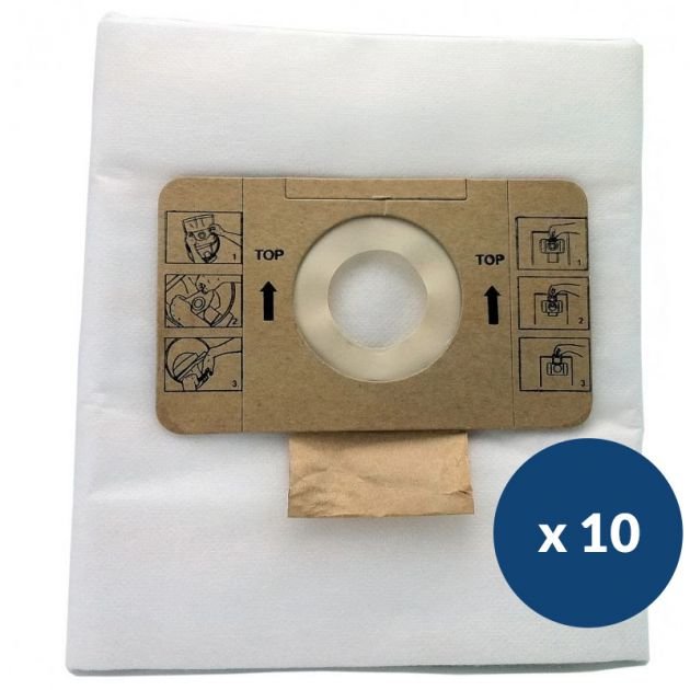 Lot de 10 sacs microfibre pour aspirateur 12L ICA