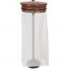 Support sac poubelle sur pied platine avec couvercle 110 L Marron