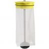 Support sac poubelle sur pied platine avec couvercle 110 L Jaune
