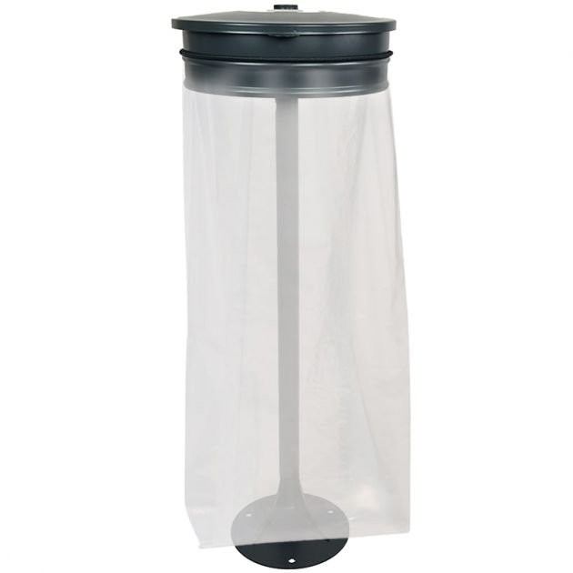 Support sac poubelle sur pied platine avec couvercle 110 L Vert