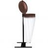 Support sac poubelle avec couvercle socle en H Marron