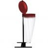 Support sac poubelle avec couvercle socle en H Rouge