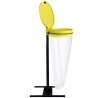 Support sac poubelle avec couvercle socle en H Jaune