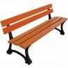Banc public bois lasuré chêne et pieds en fonte noir 120 cm