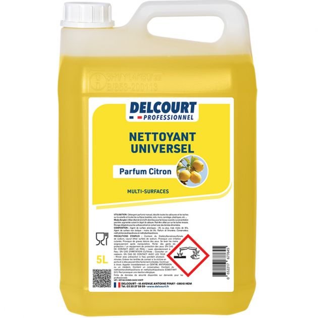 Nettoyant détergent universel concentré parfum citron HACCP 5 L
