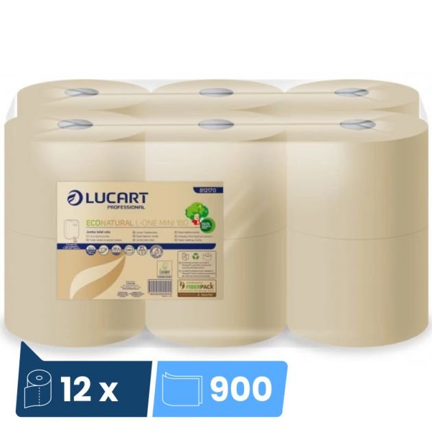 Papier toilette recyclé 12 rouleaux L-One mini Econatural