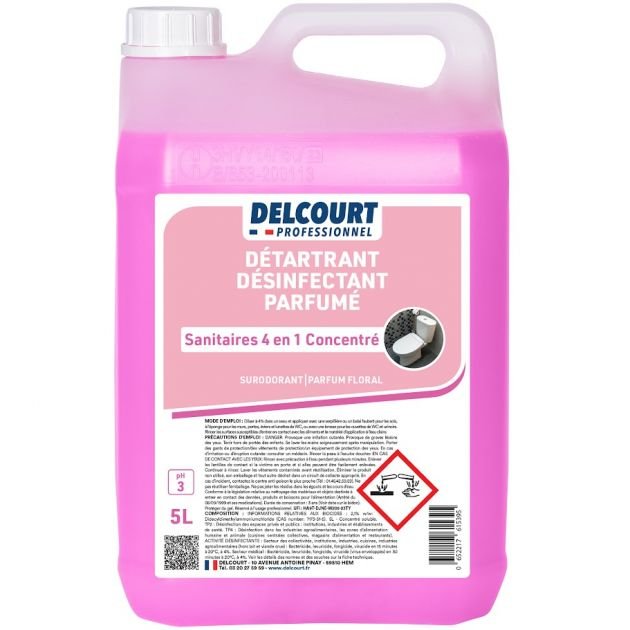 Nettoyant sanitaires concentré 4 en 1 Delcourt 5 L
