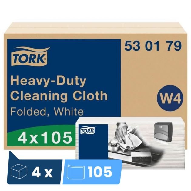 Chiffon de Nettoyage premium Ultra-Résistant blanc 1 pli Tork - boîte de 105