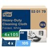Chiffon de Nettoyage premium Ultra-Résistant blanc 1 pli Tork - boîte de 105