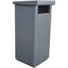 Poubelle extérieure 130 L en béton aspect bois gris