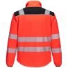 Veste de travail softshell haute visibilité rouge et noir PW3