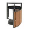 POUBELLE TRI SELECTIF en Bois Ouverture