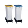 Poubelle tri sélectif sur roues bi flux jaune bleu 2x80 L collecteur blanc