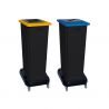 Poubelle tri sélectif sur roues bi flux jaune bleu 2x80 L collecteur noir
