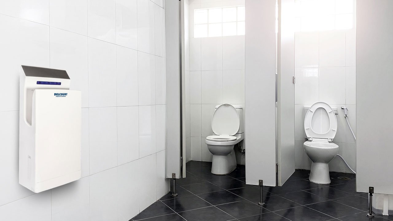 sèche mains blanc  pour sanitaires et WC publics